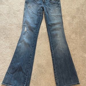 7 for all mankind distressed flare jeans